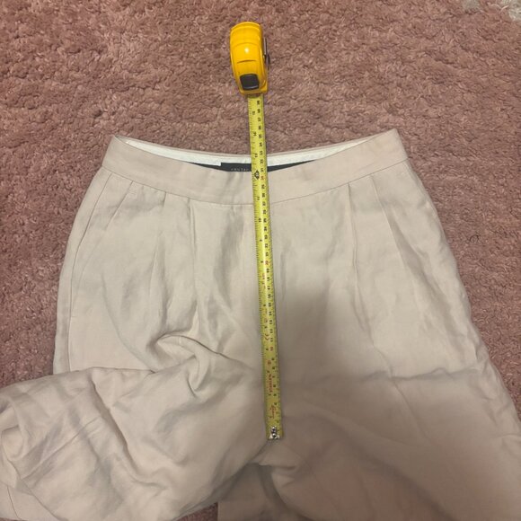 Ann Taylor Sz 4 Beige Sand Linen Blend High Rise Wide Leg Relaxed Beach Pants - Picture 8 of 9